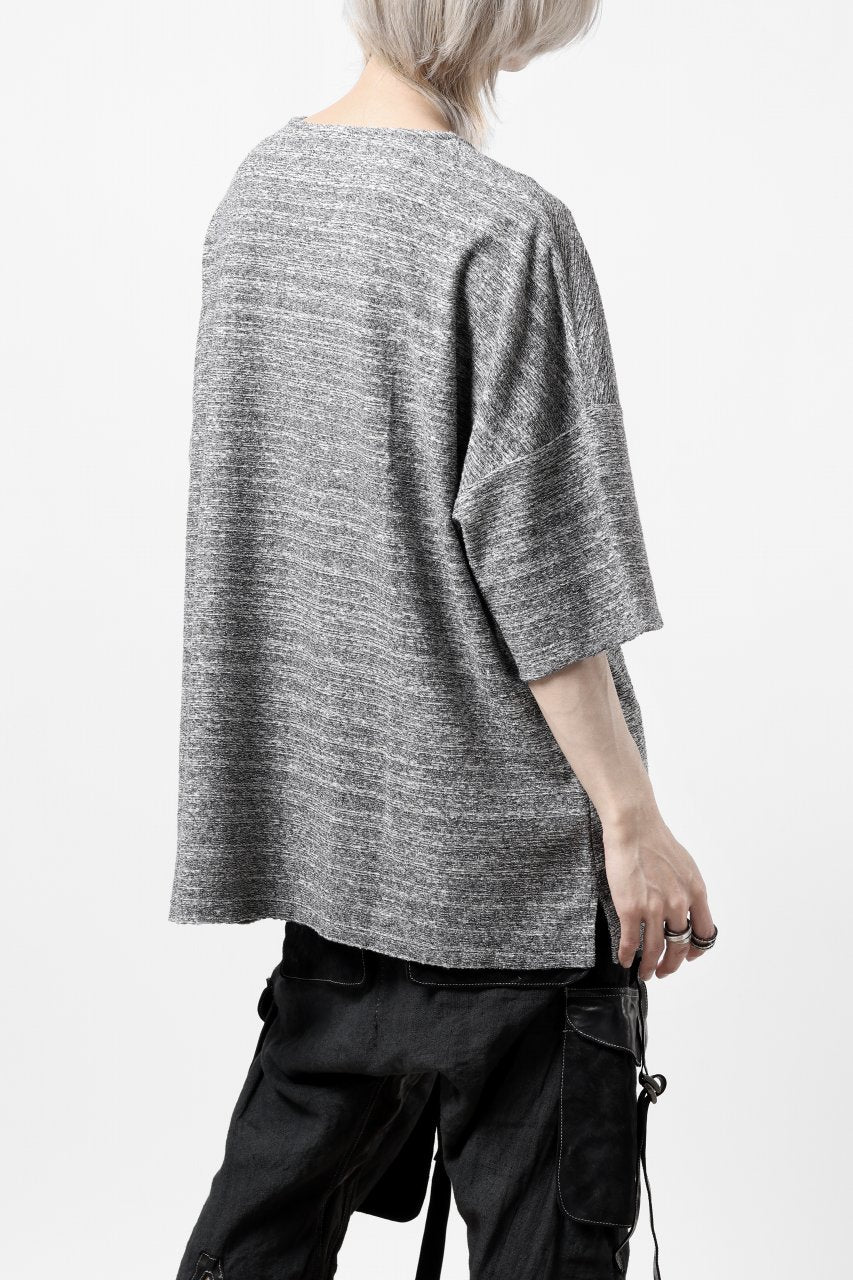 Load image into Gallery viewer, ISAMU KATAYAMA BACKLASH RANDOM PILE FABRIC SHORT SLEEVE CUT & SEWN (GREY)