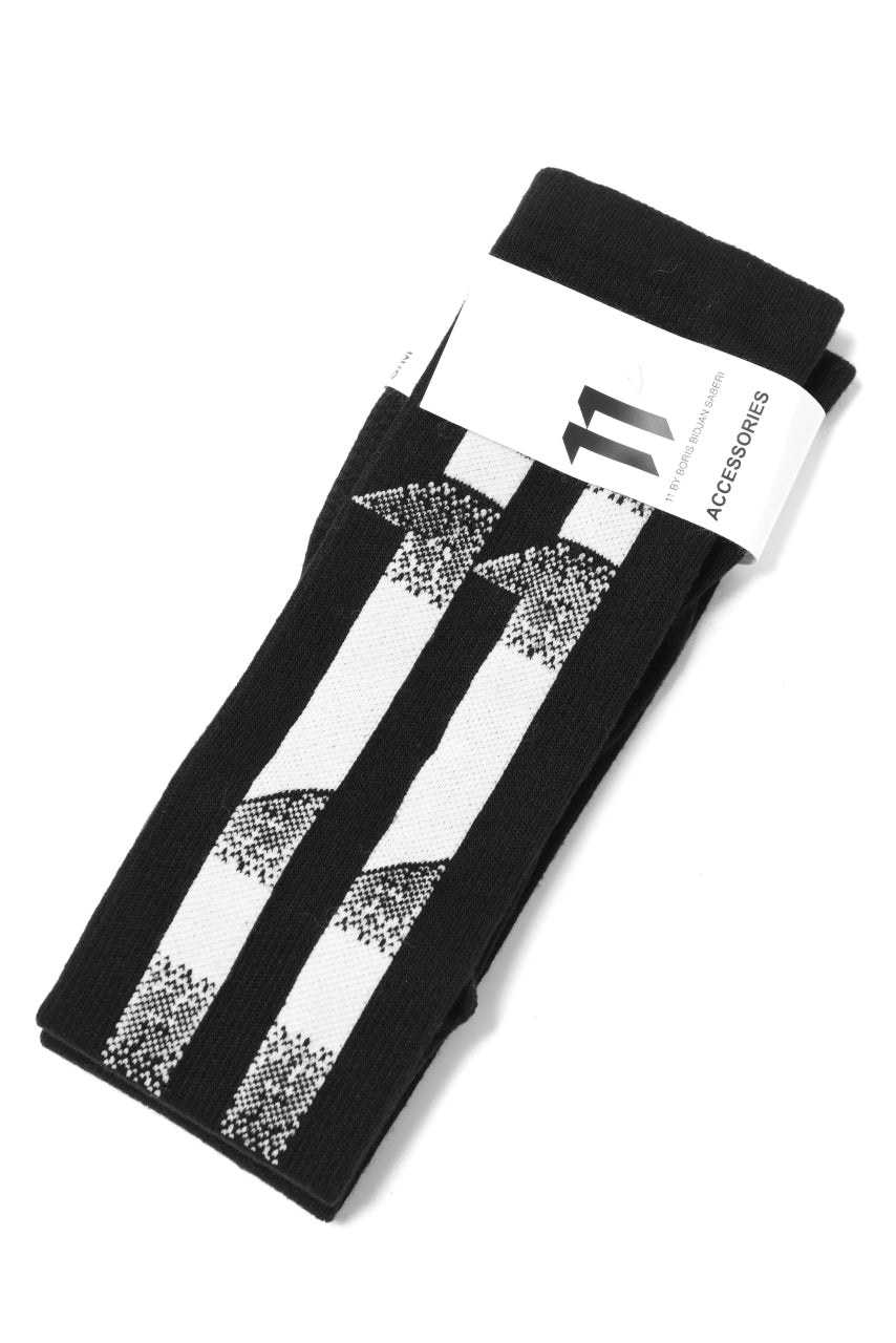 画像をギャラリービューアに読み込む, 11 BY BORIS BIDJAN SABERI BLOCK STRIPES SOCKS &quot;SOCKS1B&quot; (BLACK)