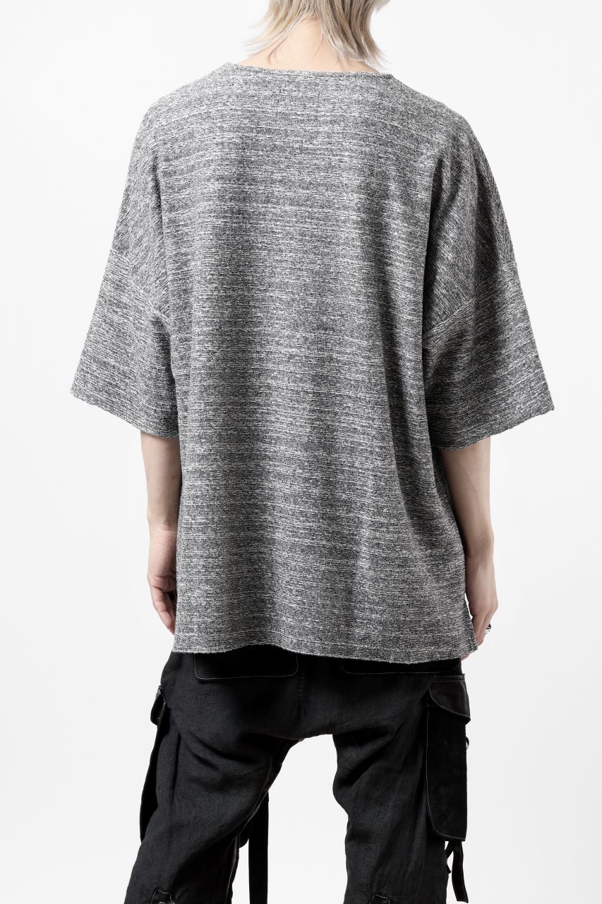 画像をギャラリービューアに読み込む, ISAMU KATAYAMA BACKLASH RANDOM PILE FABRIC S/S LOOSEY TOPS (GREY)