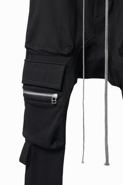 画像をギャラリービューアに読み込む, A.F ARTEFACT FLAP ZIP SARROUEL SKINNY PANTS / COTTON SWEAT (BLACK)