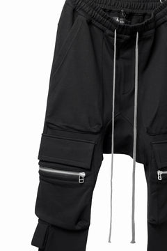 画像をギャラリービューアに読み込む, A.F ARTEFACT FLAP ZIP SARROUEL SKINNY PANTS / COTTON SWEAT (BLACK)