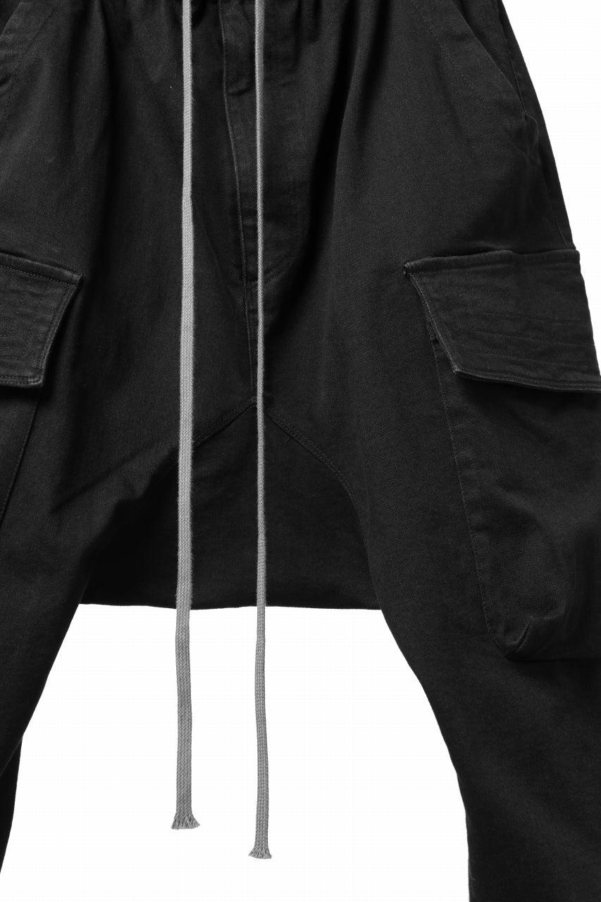 画像をギャラリービューアに読み込む, A.F ARTEFACT EASY SARROUEL CARGO PANTS / HI-STRETCH DENIM (BLACK)