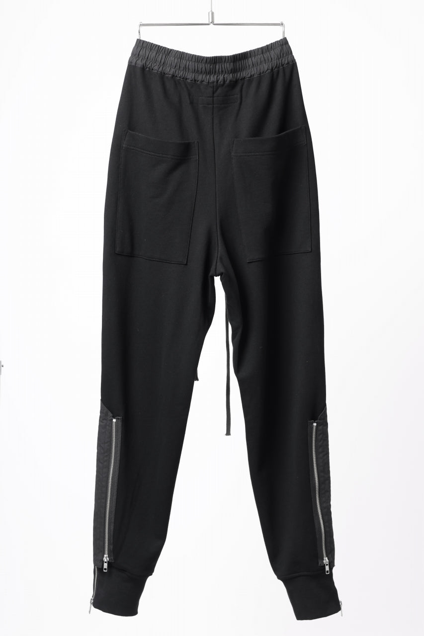 画像をギャラリービューアに読み込む, A.F ARTEFACT ZIPPER CUFF PANTS / COTTON SWEAT (BLACK)