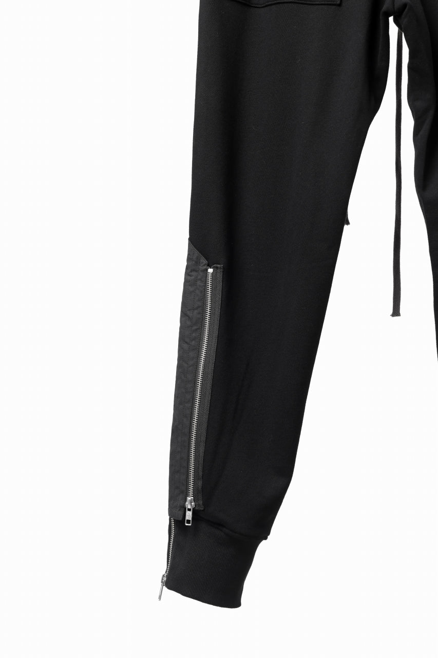 画像をギャラリービューアに読み込む, A.F ARTEFACT ZIPPER CUFF PANTS / COTTON SWEAT (BLACK)