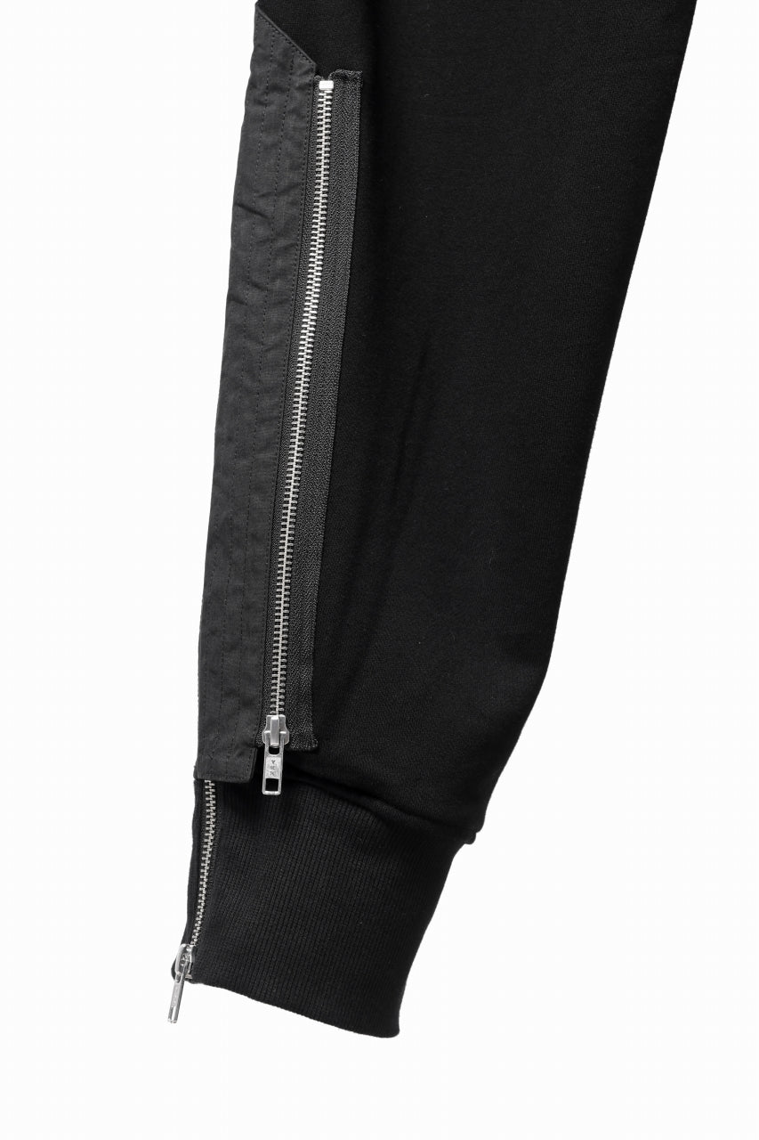 画像をギャラリービューアに読み込む, A.F ARTEFACT ZIPPER CUFF PANTS / COTTON SWEAT (BLACK)