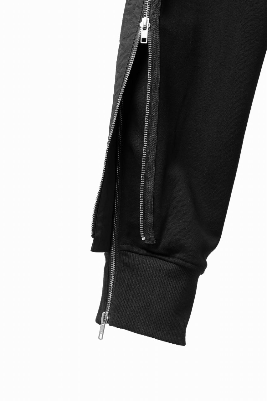 画像をギャラリービューアに読み込む, A.F ARTEFACT ZIPPER CUFF PANTS / COTTON SWEAT (BLACK)