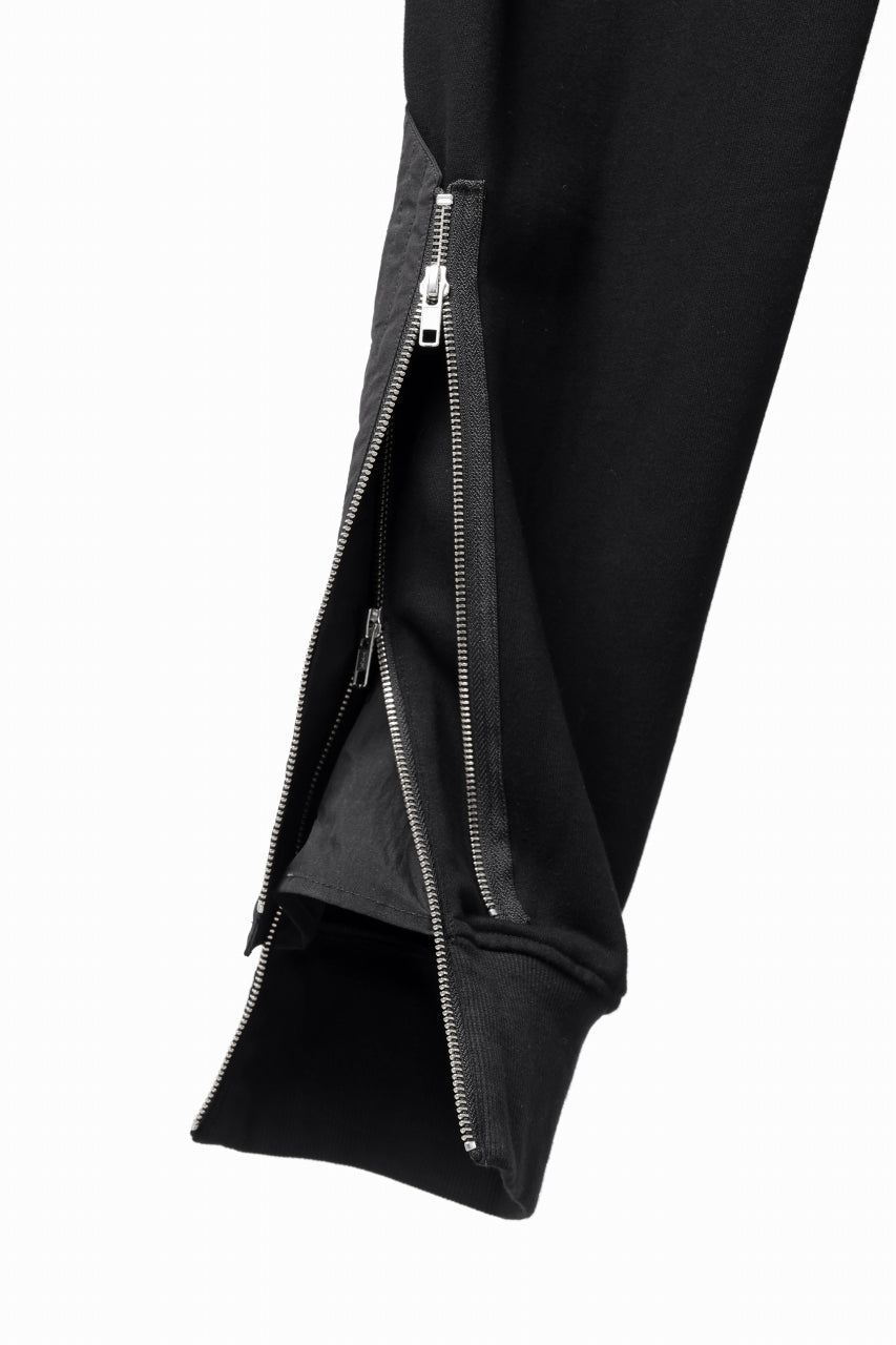 画像をギャラリービューアに読み込む, A.F ARTEFACT ZIPPER CUFF PANTS / COTTON SWEAT (BLACK)