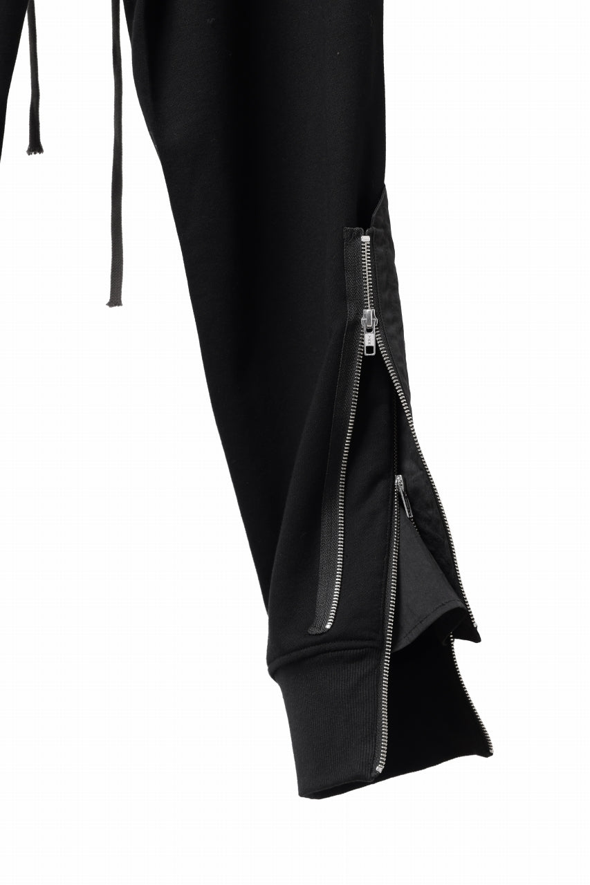 画像をギャラリービューアに読み込む, A.F ARTEFACT ZIPPER CUFF PANTS / COTTON SWEAT (BLACK)