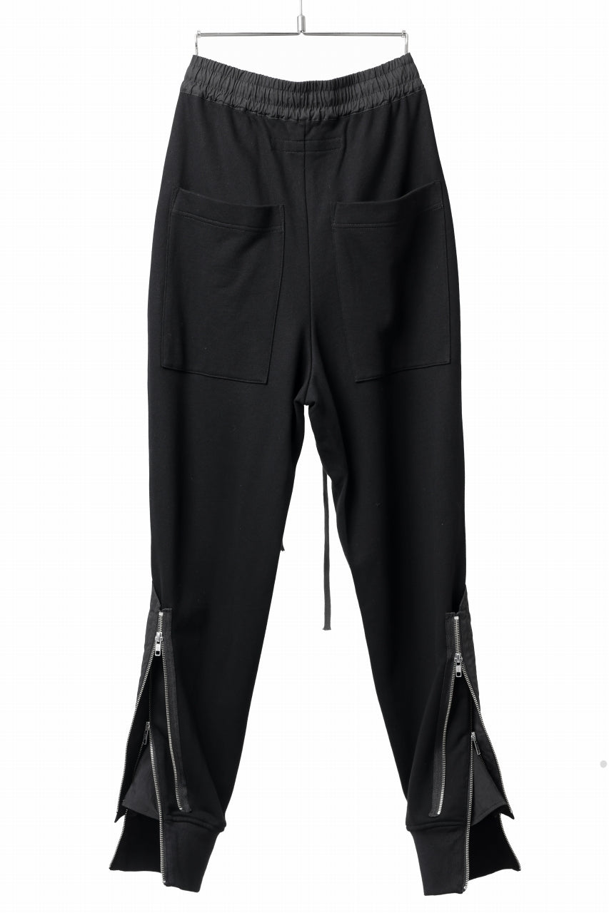 画像をギャラリービューアに読み込む, A.F ARTEFACT ZIPPER CUFF PANTS / COTTON SWEAT (BLACK)