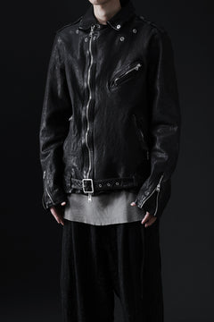 画像をギャラリービューアに読み込む, ISAMU KATAYAMA BACKLASH DOUBLE RIDERS JACKET &quot;RELAX&quot; / GARMENT WASHED JP CALF (BLACK)