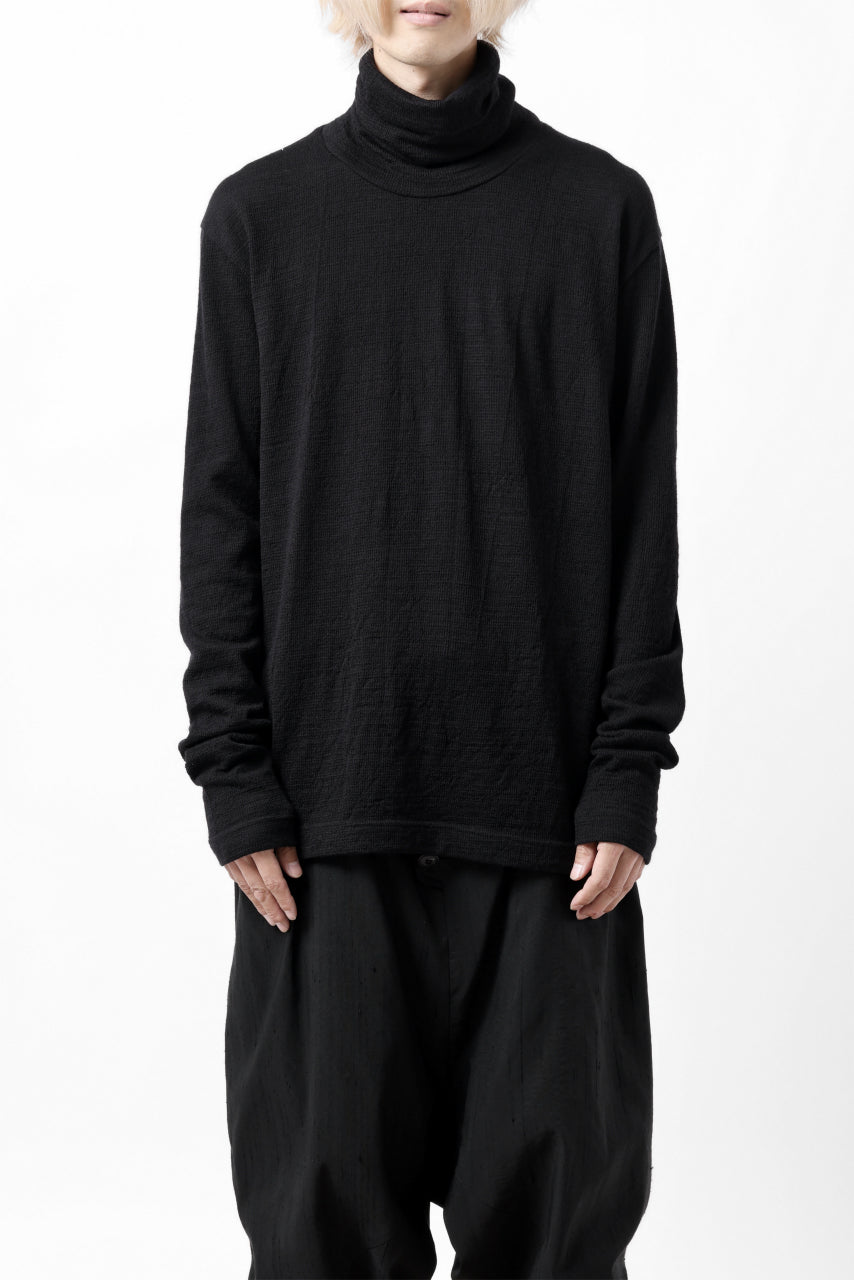 画像をギャラリービューアに読み込む, KLASICA SMOKE SMOOTH TURTLE NECK PULL / JACQUARD KNIT JERSEY (BLACK)