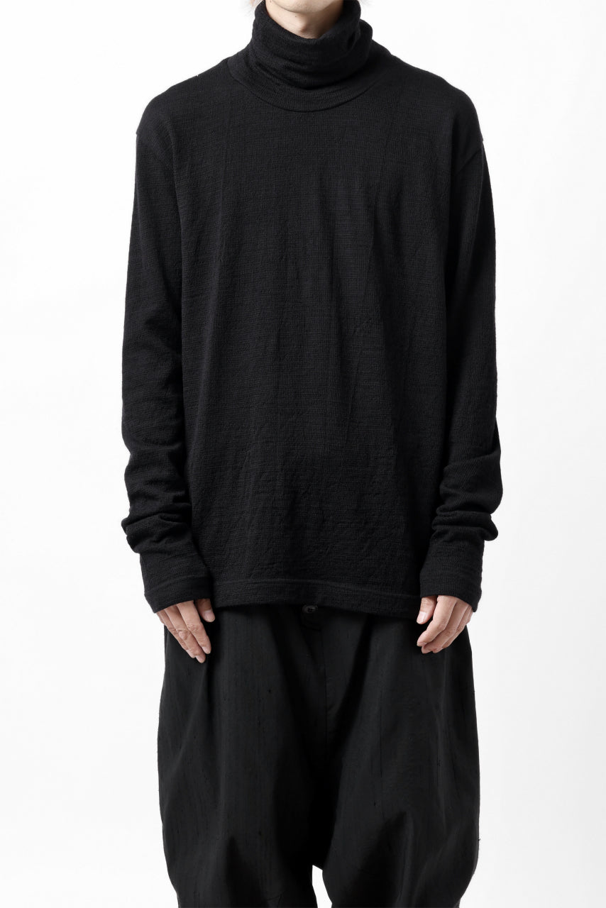 画像をギャラリービューアに読み込む, KLASICA SMOKE SMOOTH TURTLE NECK PULL / JACQUARD KNIT JERSEY (BLACK)