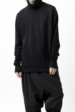 画像をギャラリービューアに読み込む, KLASICA SMOKE SMOOTH TURTLE NECK PULL / JACQUARD KNIT JERSEY (BLACK)