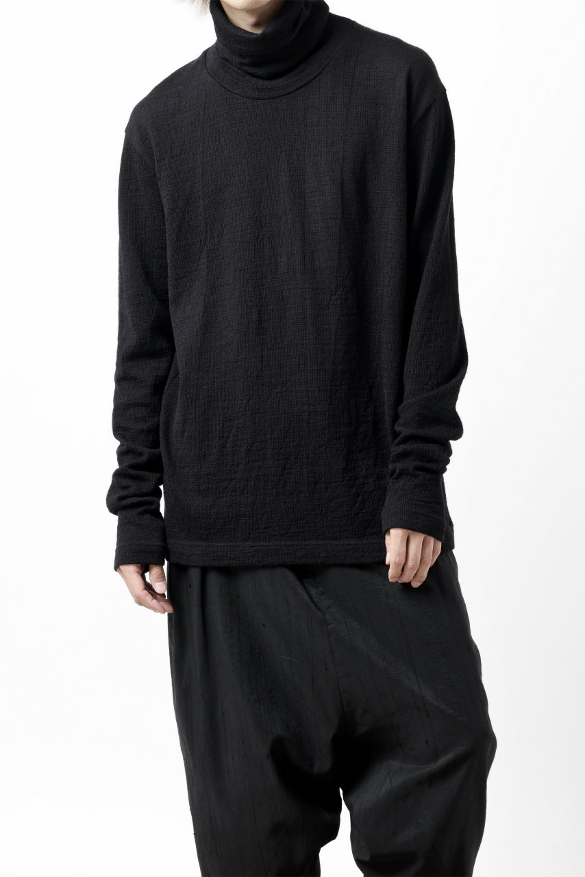 画像をギャラリービューアに読み込む, KLASICA SMOKE SMOOTH TURTLE NECK PULL / JACQUARD KNIT JERSEY (BLACK)