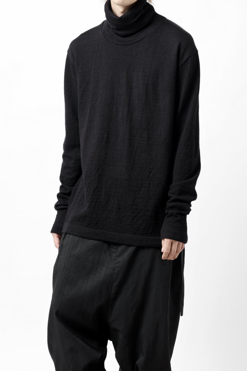 画像をギャラリービューアに読み込む, KLASICA SMOKE SMOOTH TURTLE NECK PULL / JACQUARD KNIT JERSEY (BLACK)