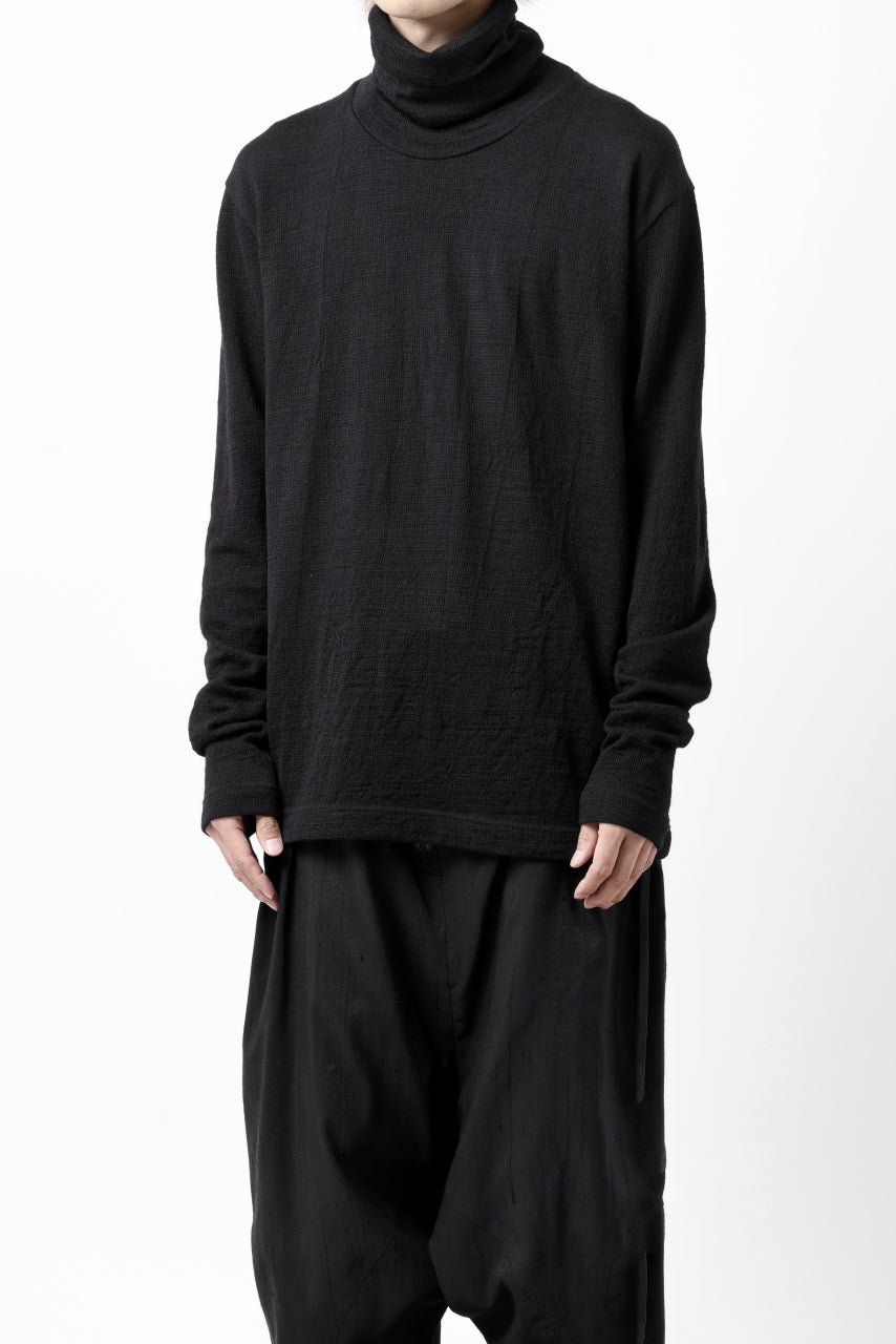 画像をギャラリービューアに読み込む, KLASICA SMOKE SMOOTH TURTLE NECK PULL / JACQUARD KNIT JERSEY (BLACK)