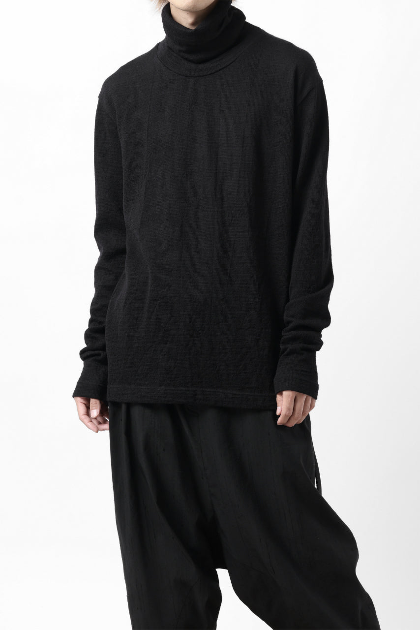 画像をギャラリービューアに読み込む, KLASICA SMOKE SMOOTH TURTLE NECK PULL / JACQUARD KNIT JERSEY (BLACK)