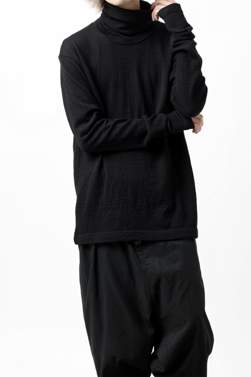 画像をギャラリービューアに読み込む, KLASICA SMOKE SMOOTH TURTLE NECK PULL / JACQUARD KNIT JERSEY (BLACK)