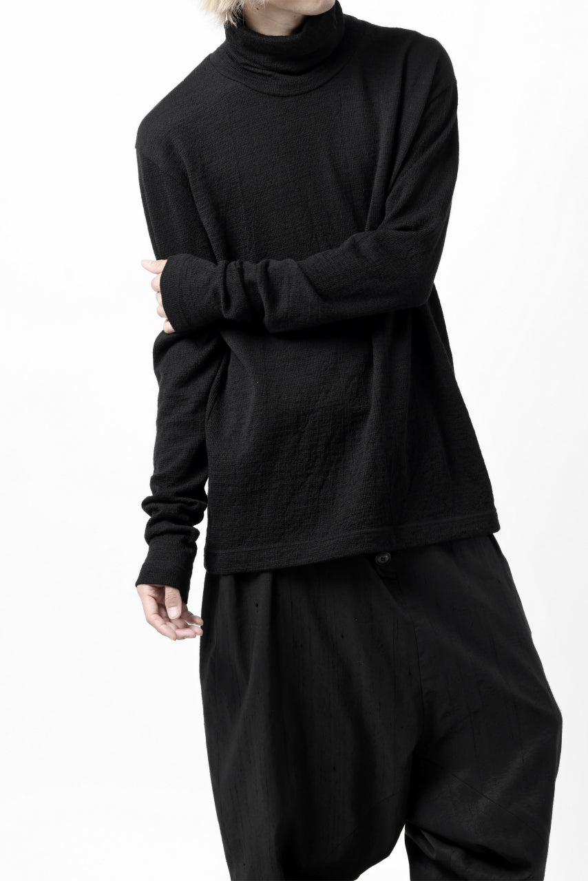 画像をギャラリービューアに読み込む, KLASICA SMOKE SMOOTH TURTLE NECK PULL / JACQUARD KNIT JERSEY (BLACK)