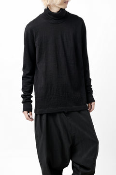 画像をギャラリービューアに読み込む, KLASICA SMOKE SMOOTH TURTLE NECK PULL / JACQUARD KNIT JERSEY (BLACK)