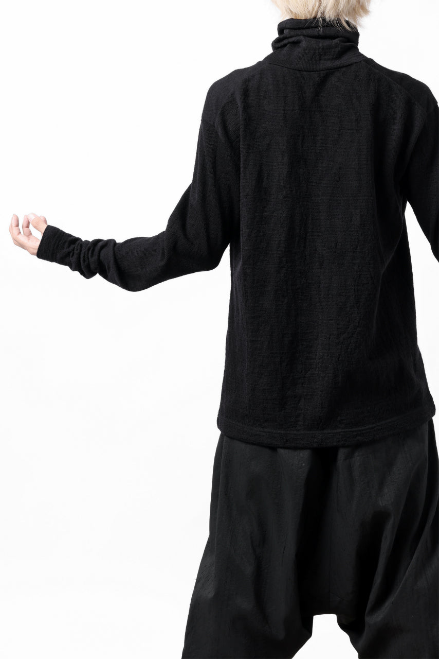 画像をギャラリービューアに読み込む, KLASICA SMOKE SMOOTH TURTLE NECK PULL / JACQUARD KNIT JERSEY (BLACK)