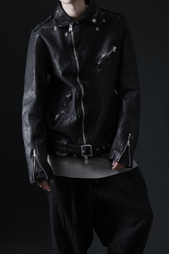 画像をギャラリービューアに読み込む, ISAMU KATAYAMA BACKLASH DOUBLE RIDERS JACKET &quot;RELAX&quot; / GARMENT WASHED JP CALF (BLACK)