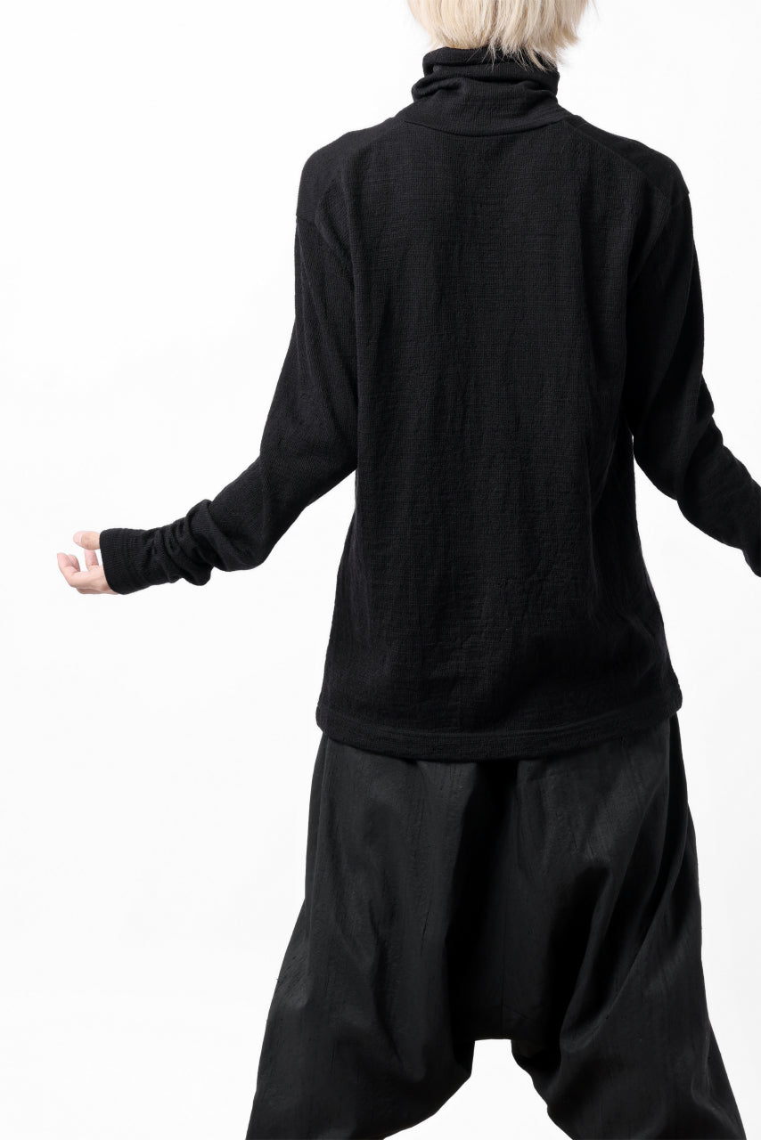 画像をギャラリービューアに読み込む, KLASICA SMOKE SMOOTH TURTLE NECK PULL / JACQUARD KNIT JERSEY (BLACK)