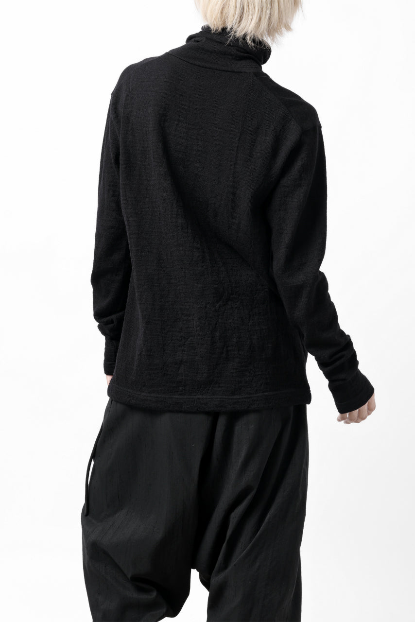 画像をギャラリービューアに読み込む, KLASICA SMOKE SMOOTH TURTLE NECK PULL / JACQUARD KNIT JERSEY (BLACK)