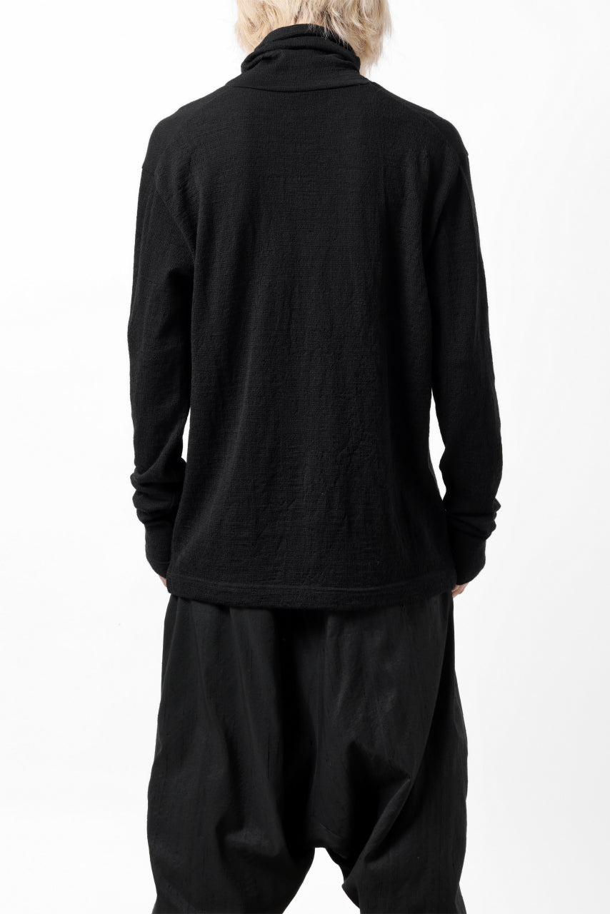 画像をギャラリービューアに読み込む, KLASICA SMOKE SMOOTH TURTLE NECK PULL / JACQUARD KNIT JERSEY (BLACK)