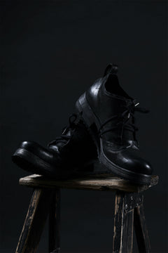 画像をギャラリービューアに読み込む, BORIS BIDJAN SABERI HORSE LEATHER DERBY SHOES / WASHED & HAND-TREATED "SHOE1-SIN" (BLACK)