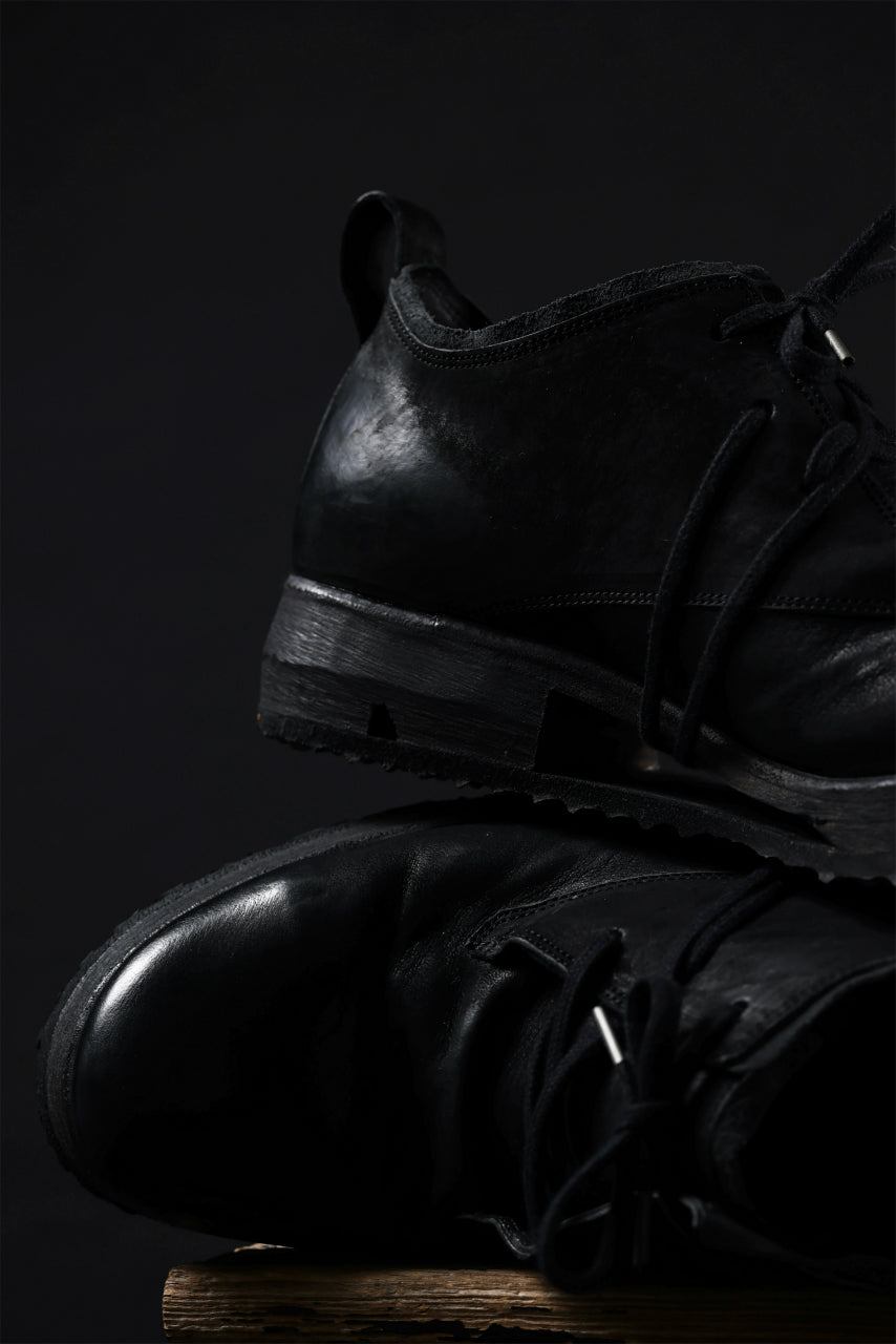 画像をギャラリービューアに読み込む, BORIS BIDJAN SABERI HORSE LEATHER DERBY SHOES / WASHED & HAND-TREATED "SHOE1-SIN" (BLACK)