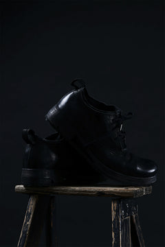 画像をギャラリービューアに読み込む, BORIS BIDJAN SABERI HORSE LEATHER DERBY SHOES / WASHED & HAND-TREATED "SHOE1-SIN" (BLACK)