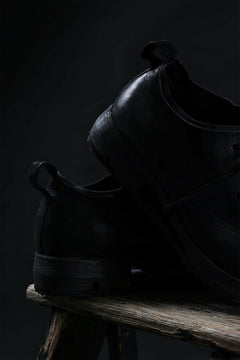 画像をギャラリービューアに読み込む, BORIS BIDJAN SABERI HORSE LEATHER DERBY SHOES / WASHED & HAND-TREATED "SHOE1-SIN" (BLACK)