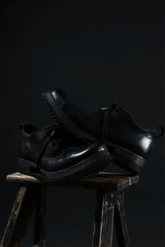 画像をギャラリービューアに読み込む, BORIS BIDJAN SABERI HORSE LEATHER DERBY SHOES / WASHED & HAND-TREATED "SHOE1-SIN" (BLACK)