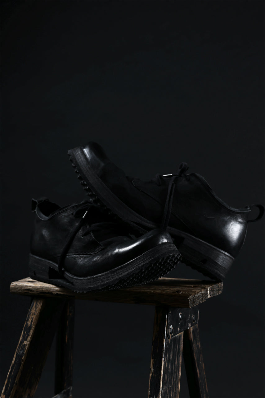 画像をギャラリービューアに読み込む, BORIS BIDJAN SABERI HORSE LEATHER DERBY SHOES / WASHED & HAND-TREATED "SHOE1-SIN" (BLACK)