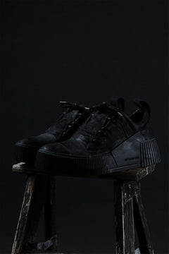 画像をギャラリービューアに読み込む, BORIS BIDJAN SABERI HORSE LEATHER LOW CUT SNEAKER / WASHED &amp; HAND TREATED &quot;BAMBA2.1-SIN&quot; (BLACK)