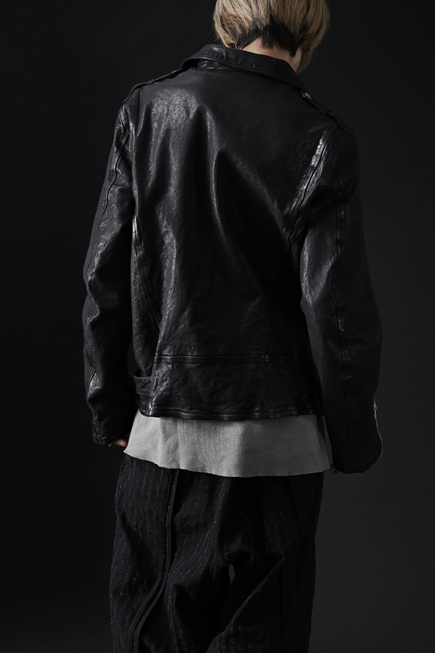 画像をギャラリービューアに読み込む, ISAMU KATAYAMA BACKLASH DOUBLE RIDERS JACKET "RELAX" / GARMENT WASHED JP CALF (BLACK)