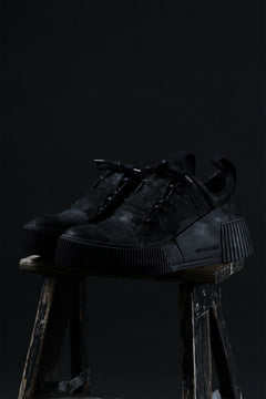 画像をギャラリービューアに読み込む, BORIS BIDJAN SABERI HORSE LEATHER LOW CUT SNEAKER / WASHED AND HAND TREATED "BAMBA2.1" (BLACK)