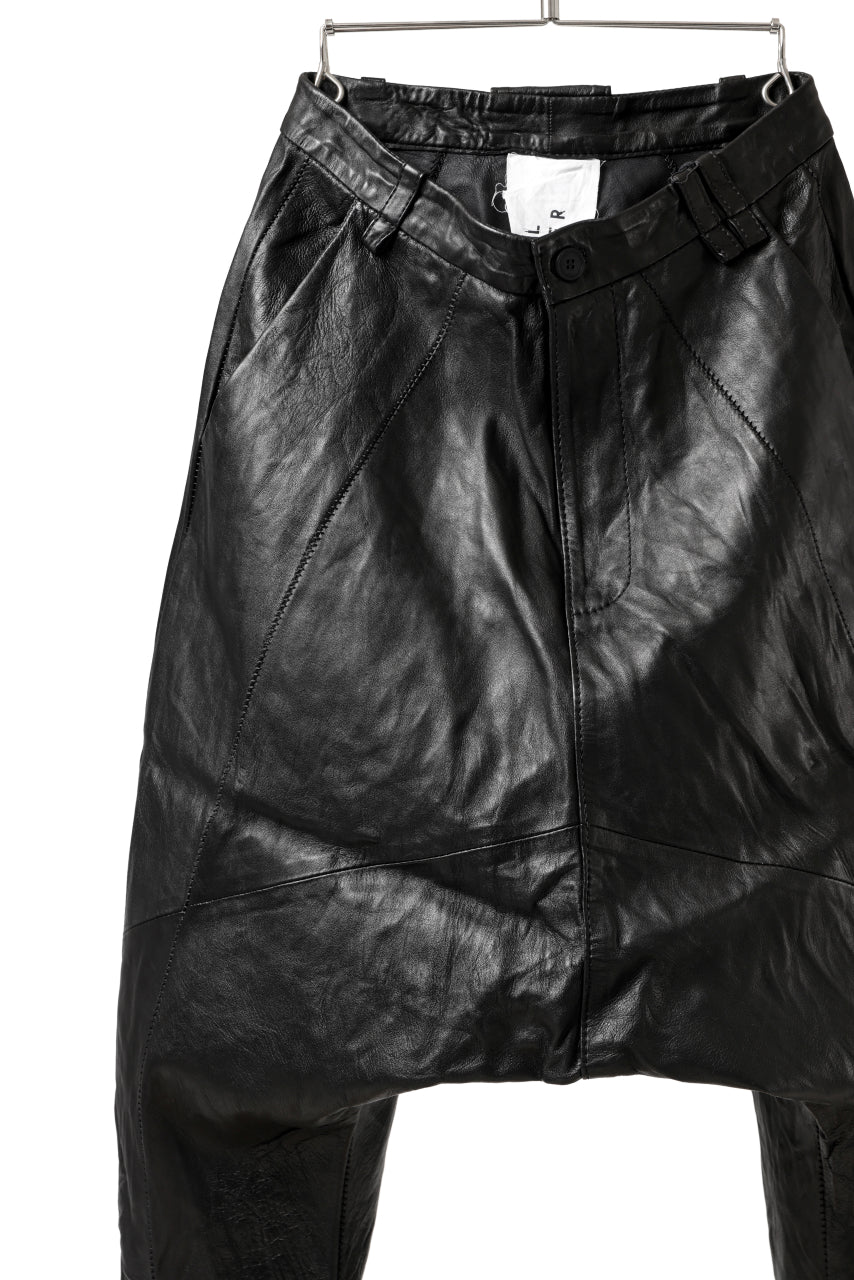 画像をギャラリービューアに読み込む, PAL OFFNER HANG LOOSE TROUSERS / LAMB LEATHER (BLACK)