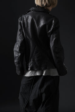 画像をギャラリービューアに読み込む, ISAMU KATAYAMA BACKLASH DOUBLE RIDERS JACKET "RELAX" / GARMENT WASHED JP CALF (BLACK)