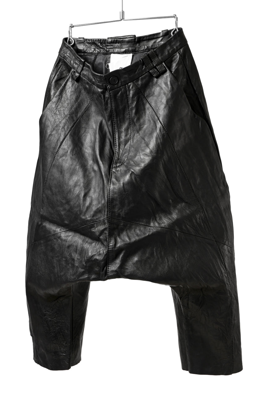 画像をギャラリービューアに読み込む, PAL OFFNER HANG LOOSE TROUSERS / LAMB LEATHER (BLACK)