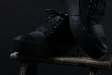 画像をギャラリービューアに読み込む, BORIS BIDJAN SABERI HORSE LEATHER LOW CUT SNEAKER / WASHED &amp; HAND TREATED &quot;BAMBA2.1-SIN&quot; (BLACK)