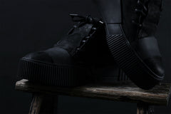 画像をギャラリービューアに読み込む, BORIS BIDJAN SABERI HORSE LEATHER LOW CUT SNEAKER / WASHED AND HAND TREATED "BAMBA2.1" (BLACK)