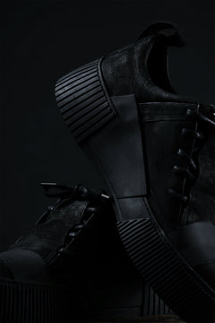 画像をギャラリービューアに読み込む, BORIS BIDJAN SABERI HORSE LEATHER LOW CUT SNEAKER / WASHED AND HAND TREATED "BAMBA2.1" (BLACK)