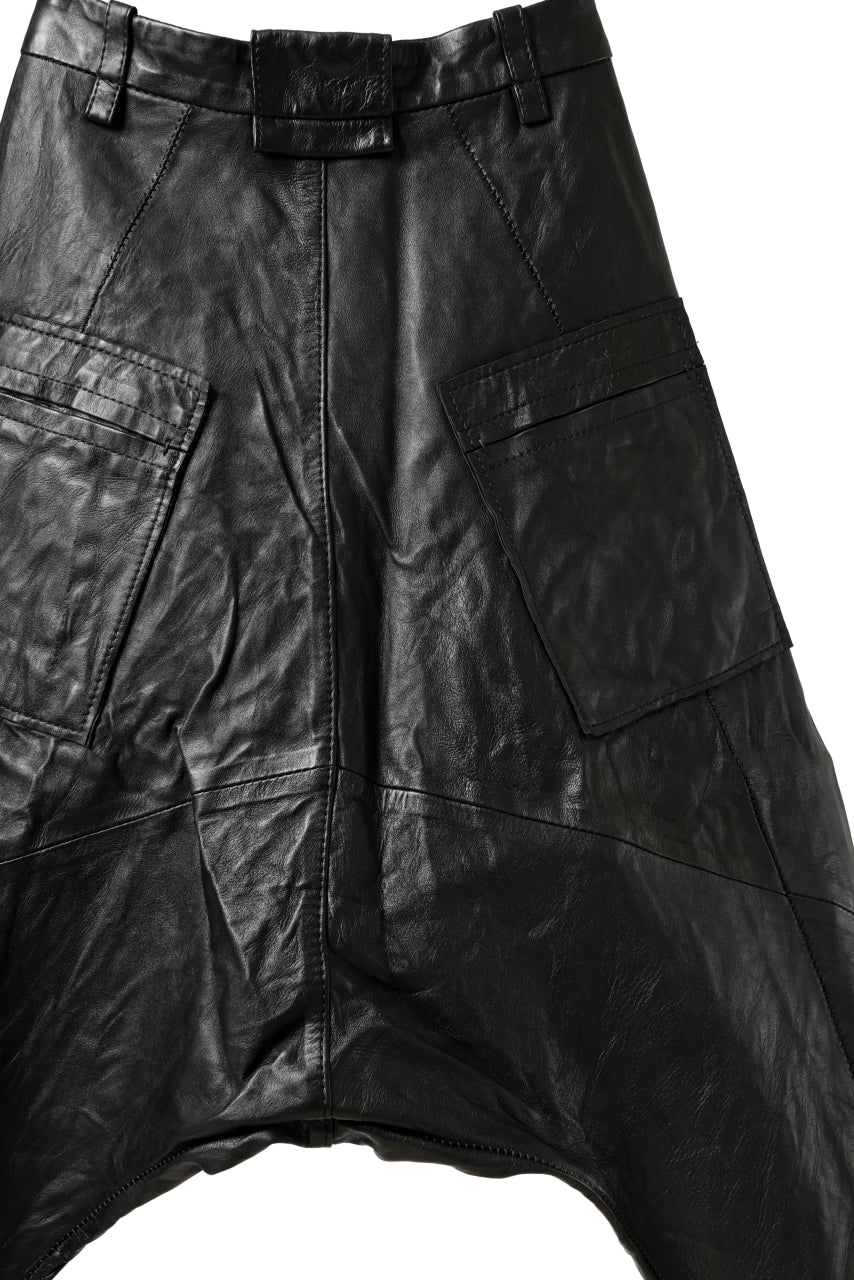 画像をギャラリービューアに読み込む, PAL OFFNER HANG LOOSE TROUSERS / LAMB LEATHER (BLACK)