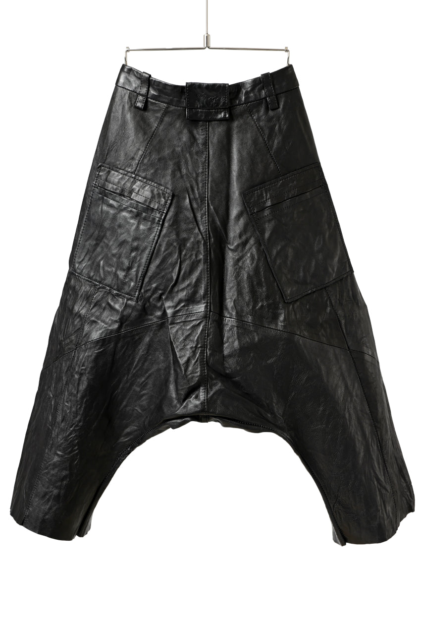 画像をギャラリービューアに読み込む, PAL OFFNER HANG LOOSE TROUSERS / LAMB LEATHER (BLACK)