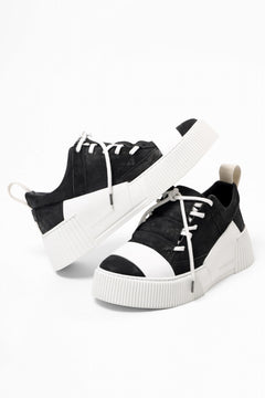 画像をギャラリービューアに読み込む, BORIS BIDJAN SABERI HORSE LEATHER LOW CUT SNEAKER / WASHED AND HAND TREATED &quot;BAMBA2.1&quot; (BLACK x LIGHT GREY)