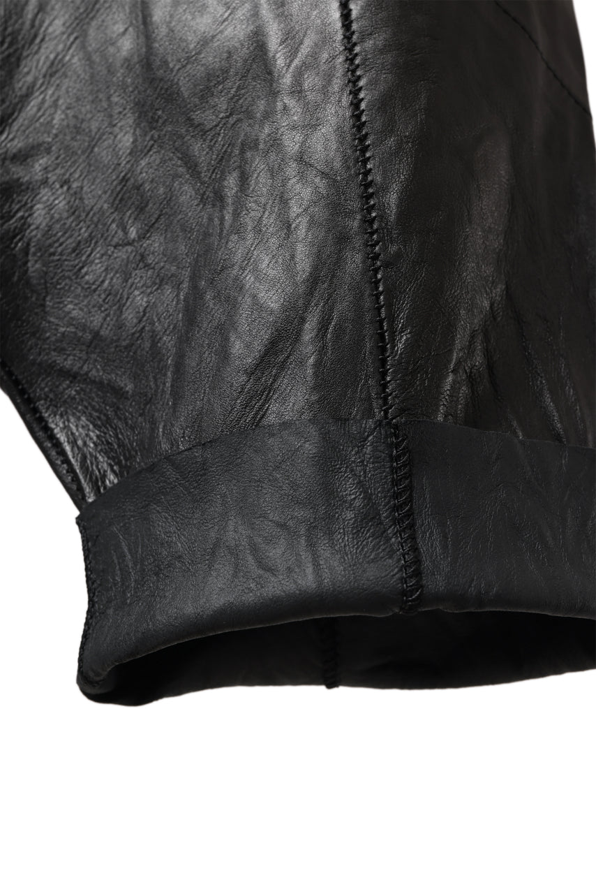 画像をギャラリービューアに読み込む, PAL OFFNER HANG LOOSE TROUSERS / LAMB LEATHER (BLACK)