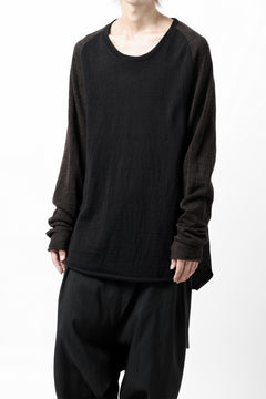 画像をギャラリービューアに読み込む, KLASICA D'ARCY RAGLAN REGULAR FIT PULL / JACQUARD KNIT JERSEY (BLACK x OLIVE)