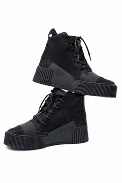 画像をギャラリービューアに読み込む, BORIS BIDJAN SABERI HORSE LEATHER MID CUT SNEAKER / WASHED AND HAND TREATED "BAMBA1.1" (BLACK)